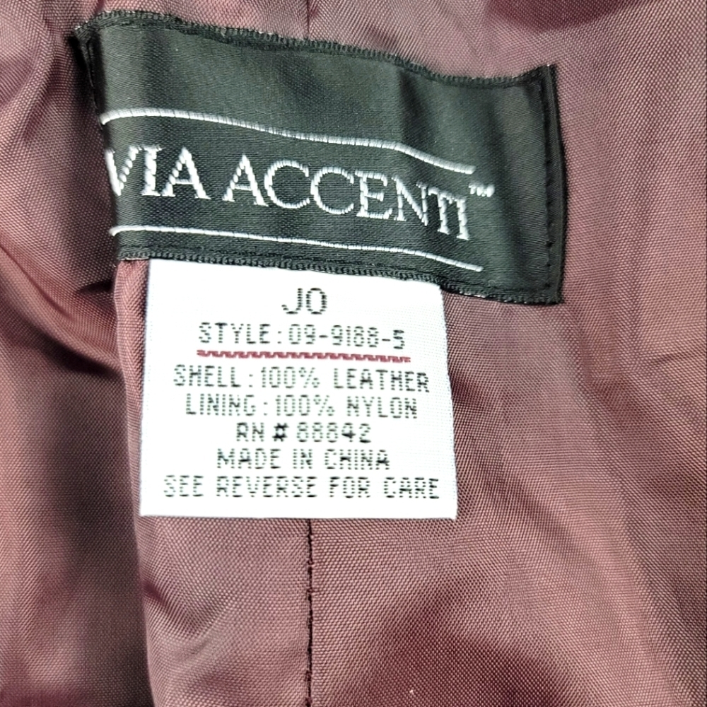 **PLUS SIZE LEATHER** Vintage Via Accenti Women's Straight Leg Leather Pants - Picture 6 of 9